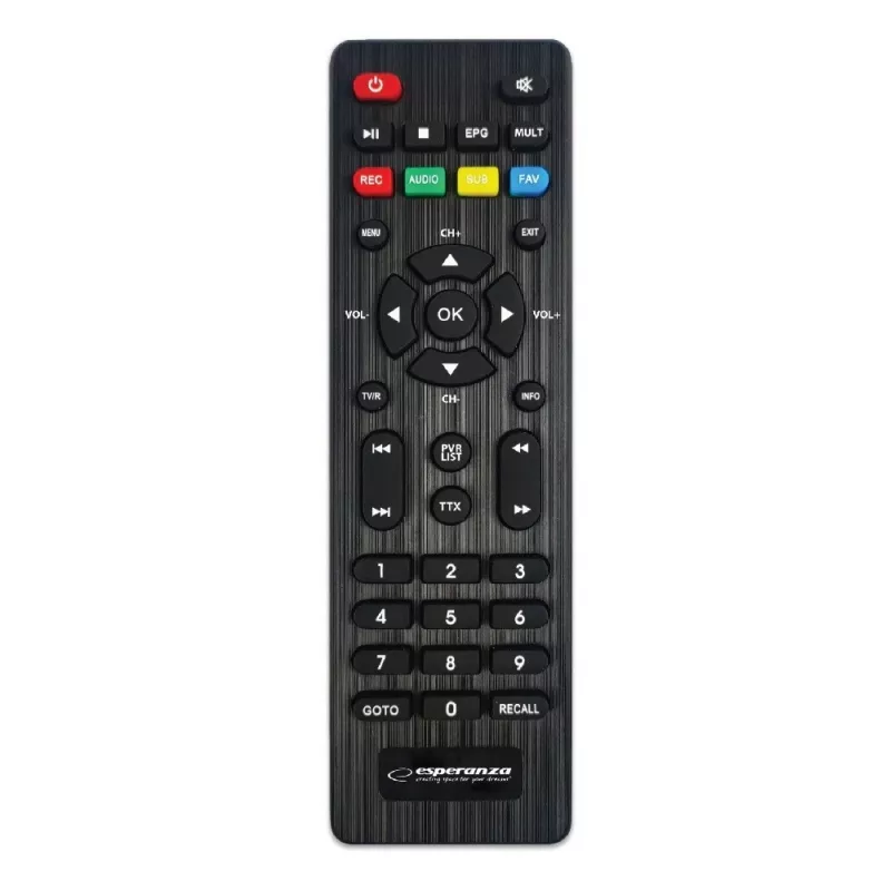 Set-top box ESPERANZA EV106R kabelinis imtuvas DVB-T2 / DVB-C HEVC H.265, HDMI, USB, PVR, Dolby Digital, 174–790 MHz, juodas