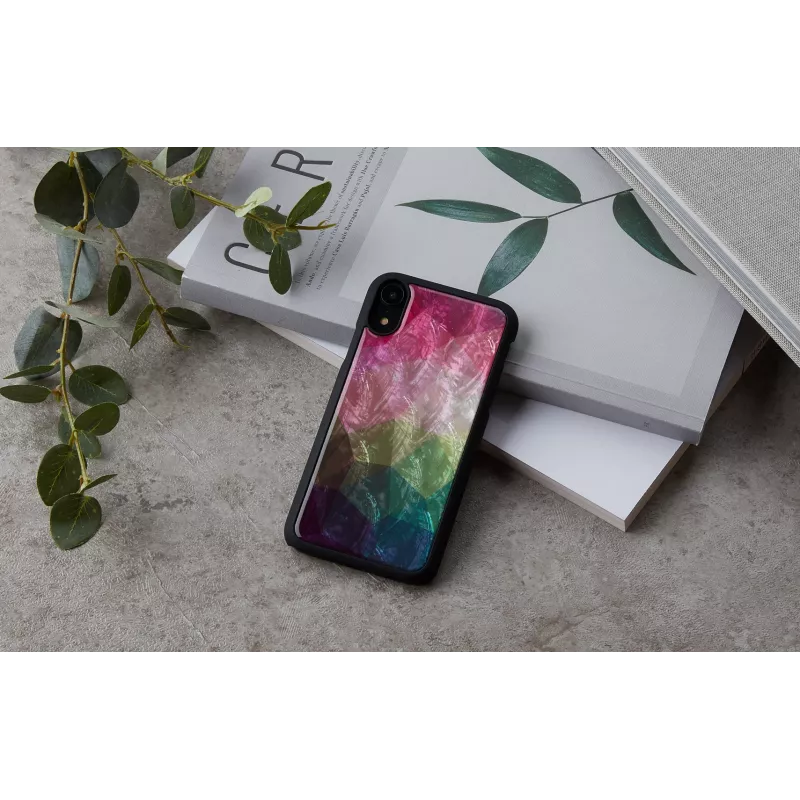 Dėklas telefonui iKins iPhone XR — vandens gėlių raštas, juodas
