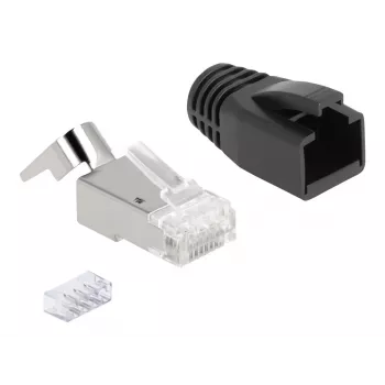 DeLOCK 66903 RJ-45 kištukas ekranuotas juodas metalinis 25 vnt.