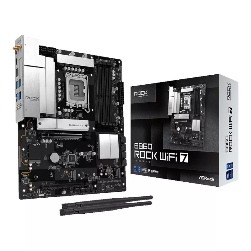 ASRock B860 Rock WiFi 7 ATX pagrindinė plokštė