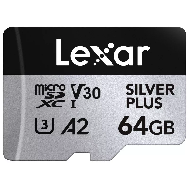 „Lexar“ 64 GB microSDXC atminties kortelė UHS-I Class 3 SILVER PLUS