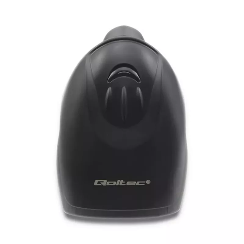 Rankinis brūkšninių kodų skaitytuvas QOLTEC 50866 – 1D lazerinis, USB laidinis, 600 mm diapazonas, juodas, 161,5×88×77 mm