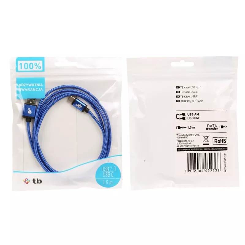 TB USB-C laidas 1,5 m, tamsiai mėlynas (AKTBXKUCSBA150N)
