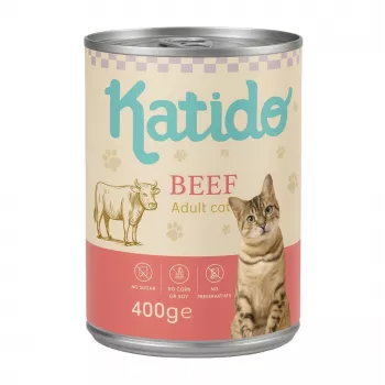 KATIDO Beef - šlapias kačių ėdalas - 400g