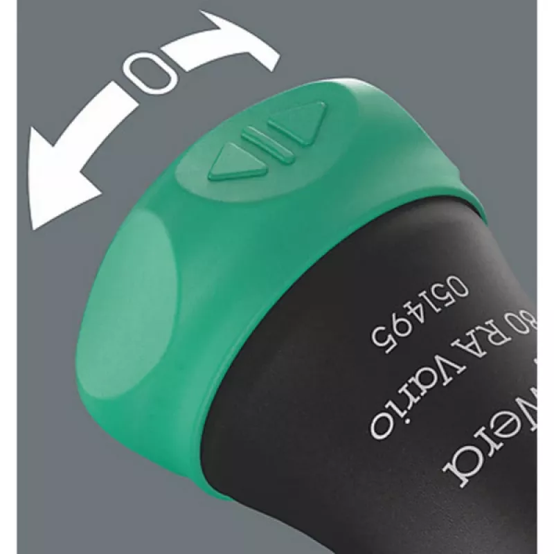 Wera 80 RA Vario 05051495001 atsuktuvo rankena su terkšle, 113,5 mm, juodos/žalios spalvos