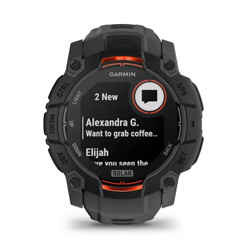 Garmin Instinct 3 Solar GPS išmanusis laikrodis 1,3 colio MIP 176x176 jutiklinis ekranas juodas