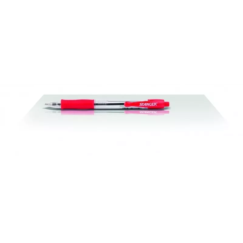 Tušinukas Stanger 18000300040 Softgrip ištraukiamas – raudonas rašalas, ištraukiamas antgalis, minkšta rankena