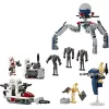 LEGO Star Wars Clone Trooper & Battle Droid Battle Pack – žaislų rinkinys su greičio dviračiu, 4 minifigūrėlėmis ir 5 figūrėlėmis, dovana berniukams