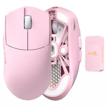 Belaidė žaidimų pelė Lamzu MAYA X 8K šviesiai rožinė USB