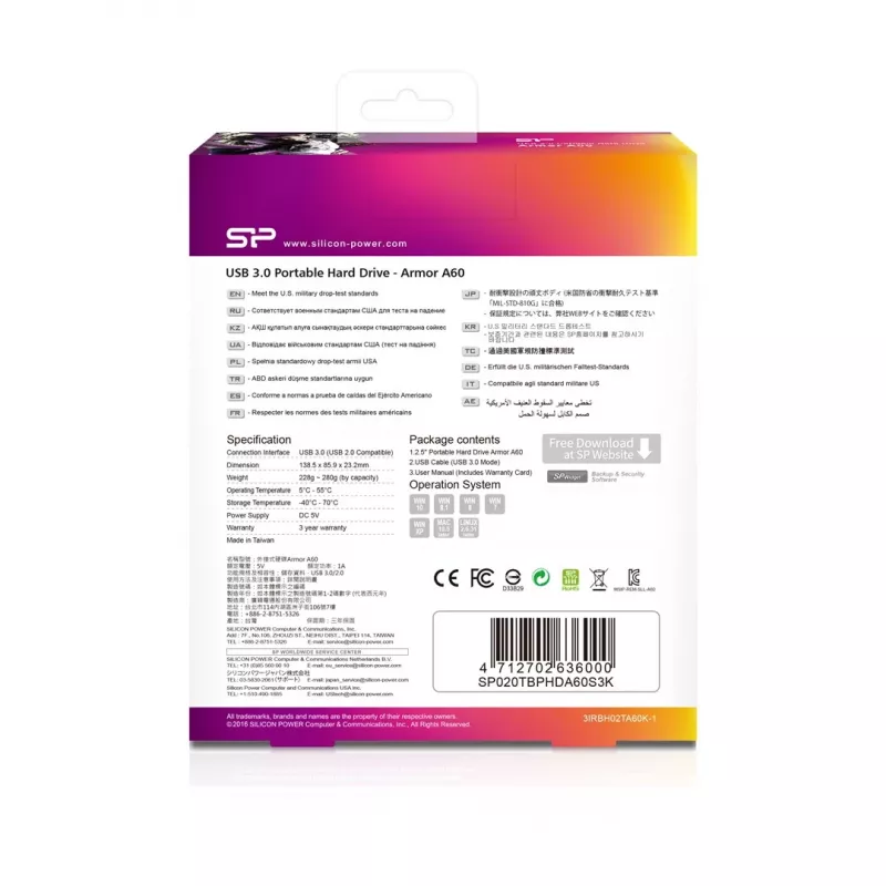 Išorinis kietasis diskas Silicon Power Armor A60 2000 GB juodas