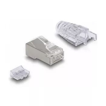 DeLOCK RJ45 Kištukas Modulinis Cat.6 su lenktu fiksatoriumi ir apsauga nuo lenkimo 50 vnt.