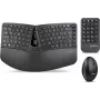 Perixx PERIDUO-606A DE belaidė ergonomiška klaviatūra ir pelė vokišku išdėstymu, juoda