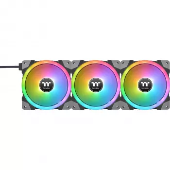 Thermaltake SWAFAN EX12 ARGB 120mm atvirkštinės mentės 3 vienetų rinkinys - juoda