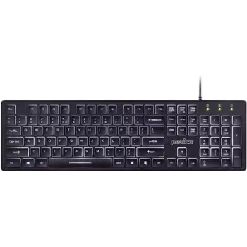 Perixx PERIBOARD-317 DE B belaidė klaviatūra vokiškas QWERTZ išdėstymas, juoda su apšvietimu (PERIBOARD-317 DE B)