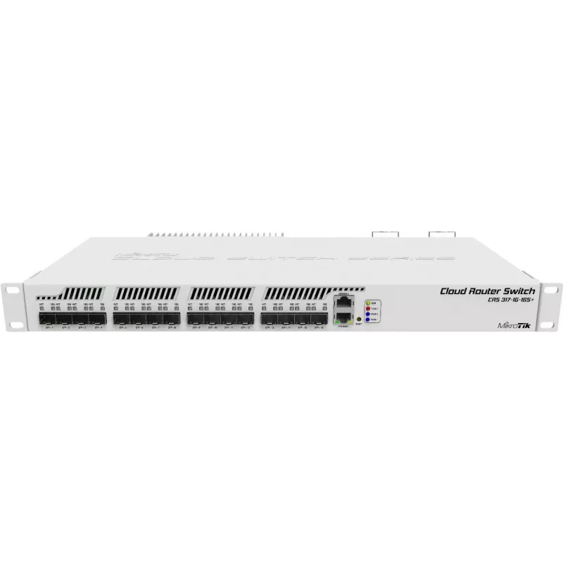 MikroTik CRS317-1G-16S+RM L6 16xSFP+ 10GbE, RouterOS arba SwitchOS, 19 colių stovo montavimui
