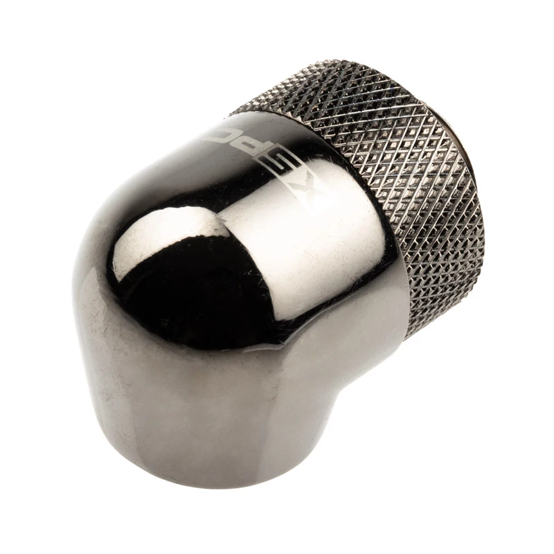 XSPC 90° adapteris G1/4 colio AG į G1/4 colio IG, pasukamas, juodas chromas, 4 vnt. pakuotė