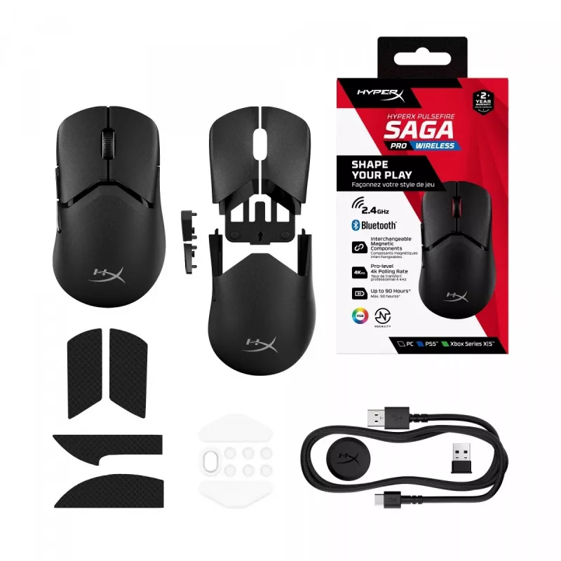 HyperX Pulsefire Saga Pro belaidė žaidimų pelė (juoda)