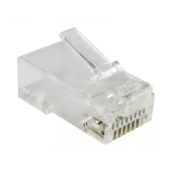 RJ-45 kištukas Alantec WT118, RJ45 vyriškas tiesus, Cat5e, U/UTP (UTP), permatomai baltas, pakuotė po 100 vnt.