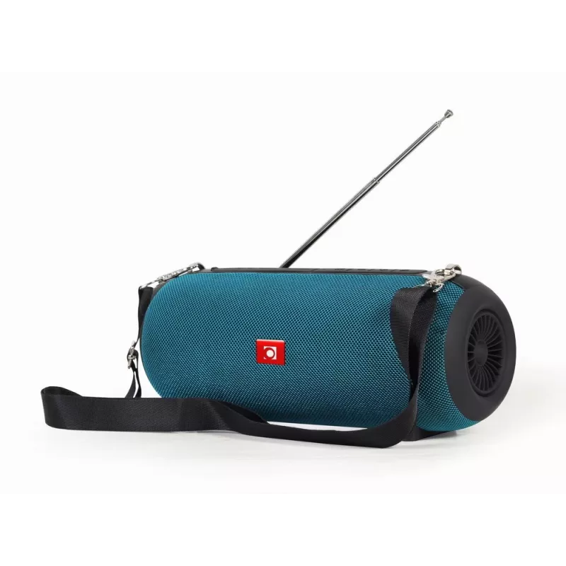 Nešiojamas stereofoninis garsiakalbis GEMBIRD SPK-BT-17-G – Bluetooth 5.1, 5 W RMS, 1200 mAh, MicroSD, FM, AUX