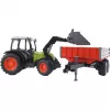 Žaislinis traktorius Bruder Claas Nectis 267 F su savivarčio priekaba