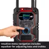 Nešiojamas radijo imtuvas EINHELL TE-CR 18 Li DAB+ FM Bluetooth USB, maitinamas baterija (TE-CR 18 Li suderinamas)