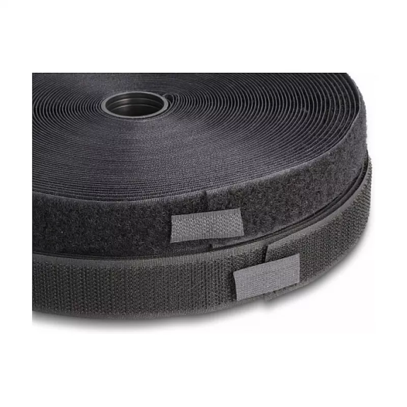 DeLOCK Heavy-duty lipnusis ir siuvamasis velcro tipo diržas 15 m x 25 mm juodas