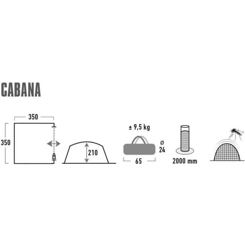Pavillon Cabana (Pilka / Žalia, 3,5 m x 3,5 m)
