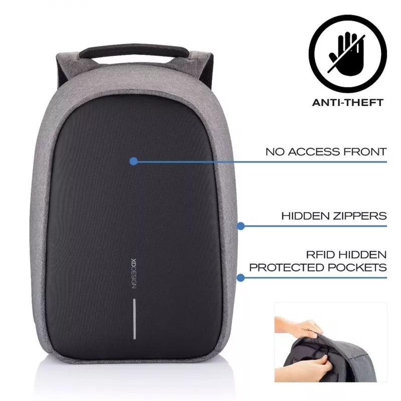 Kuprinė XDDESIGN Bobby Hero Regular – 18 L, antracitinė, nešiojamam kompiuteriui iki 32,8 cm (12,9 colio), organizavimo skydelis