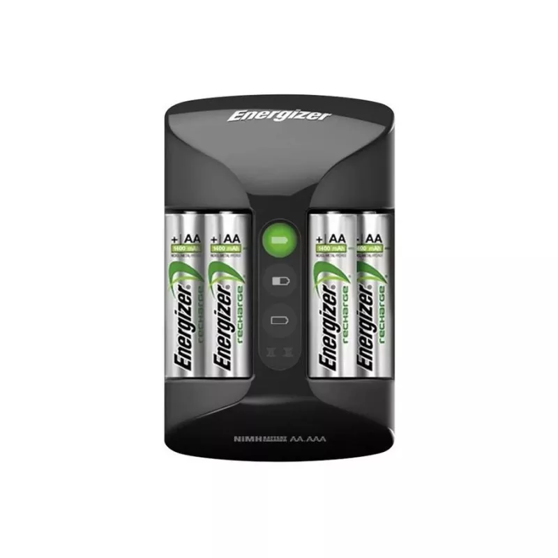 Energizer Pro Charger AC 4 lizdų įkroviklis AA/AAA NiMH baterijoms, 100–240 V, su 4×2000 mAh baterijomis
