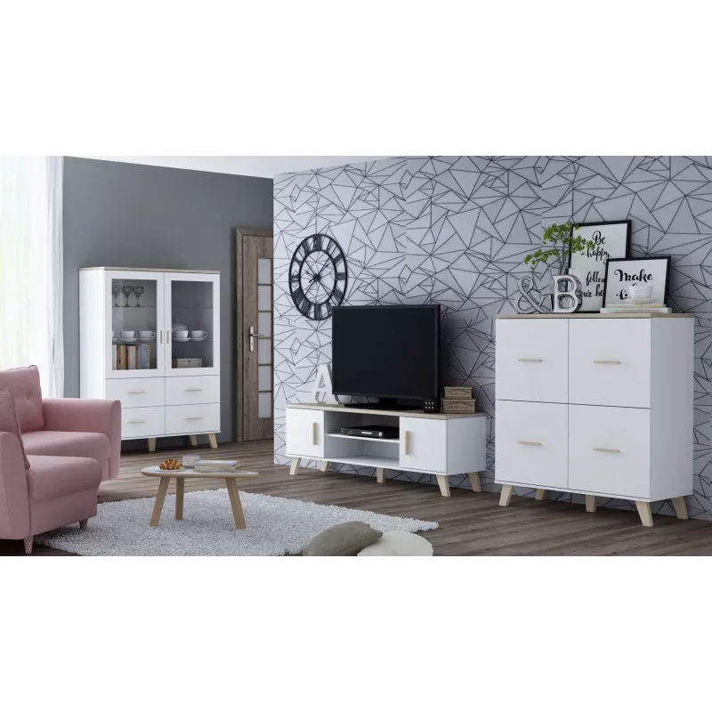 Cama TV stand LOTTA 160 2D2K Balta/sonoma