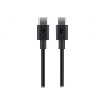 Laidas USB-C (vyriškas) į USB-C (vyriškas) - USB 2.0, 3 A, 0,5 m, juodas - Wentronic goobay (66316)