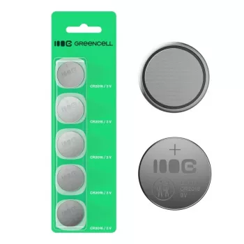 Green Cell CR2016 3V ličio baterija (monetinis elementas) – 5 vnt. pakuotė