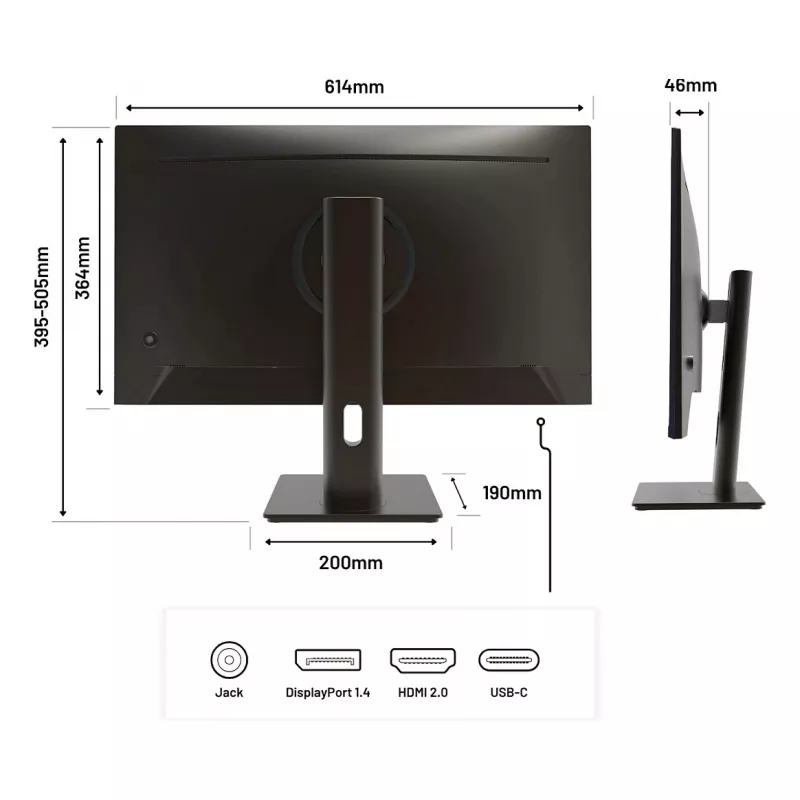 Japannext JN-IPS27FHDR-C65W-HSP Monitorius 27 colių Full HD IPS