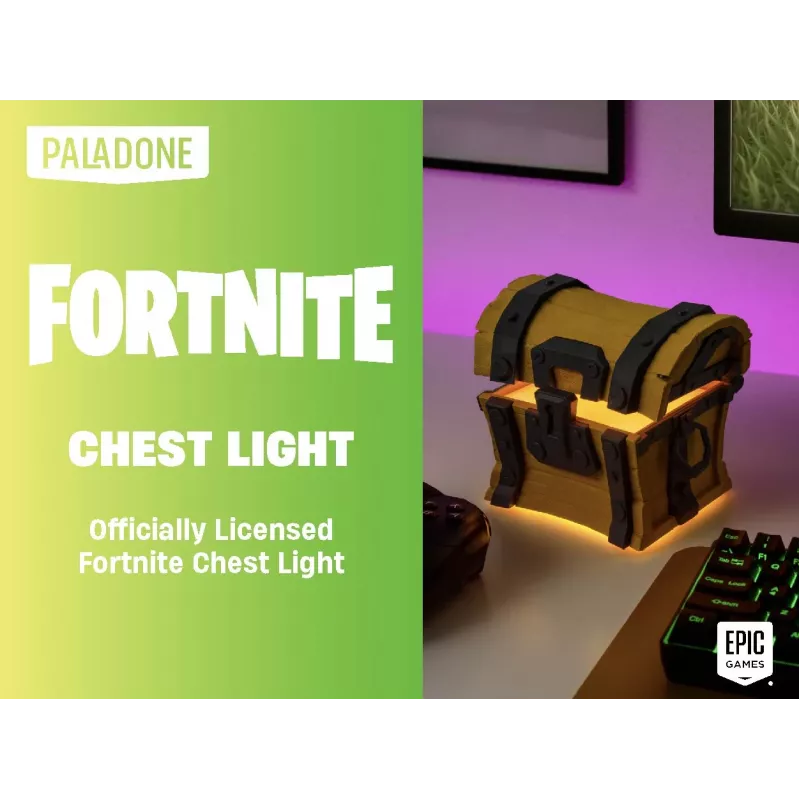 Stalinė lempa Paladone Fortnite Chest Light – teminis LED šviestuvas