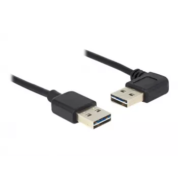 USB laidas DeLOCK 1m USB 2.0 A kištukas/kištukas 90° juodas