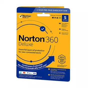 Norton 360 Deluxe | 5 Įrenginiai | 1 Metai | 50 GB Debesų Saugykla | ES | NE Prenumerata