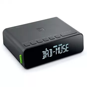 Muse M-175 WI žadintuvas su radiju ir belaidžiu įkrovimu, juodas