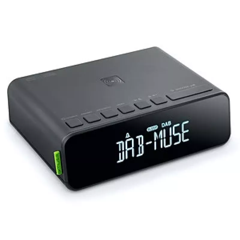 Muse M-175 WI žadintuvas su radiju ir belaidžiu įkrovimu, juodas