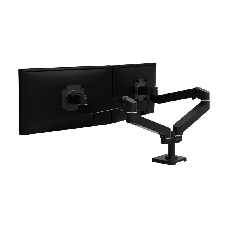 Ergotron LX Pro Tvirtinimo rinkinys (dviguba ranka) - modulinis - 2 LCD ekranams - greta - aliuminis - juodas - ekrano dydis: iki 68,6 cm (iki 27 colių) (45-686-292)
