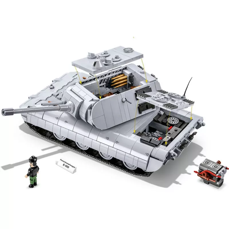 Konstruktorius COBI Panzerkampfwagen E-100 Antrasis pasaulinis karas 1511 dalių