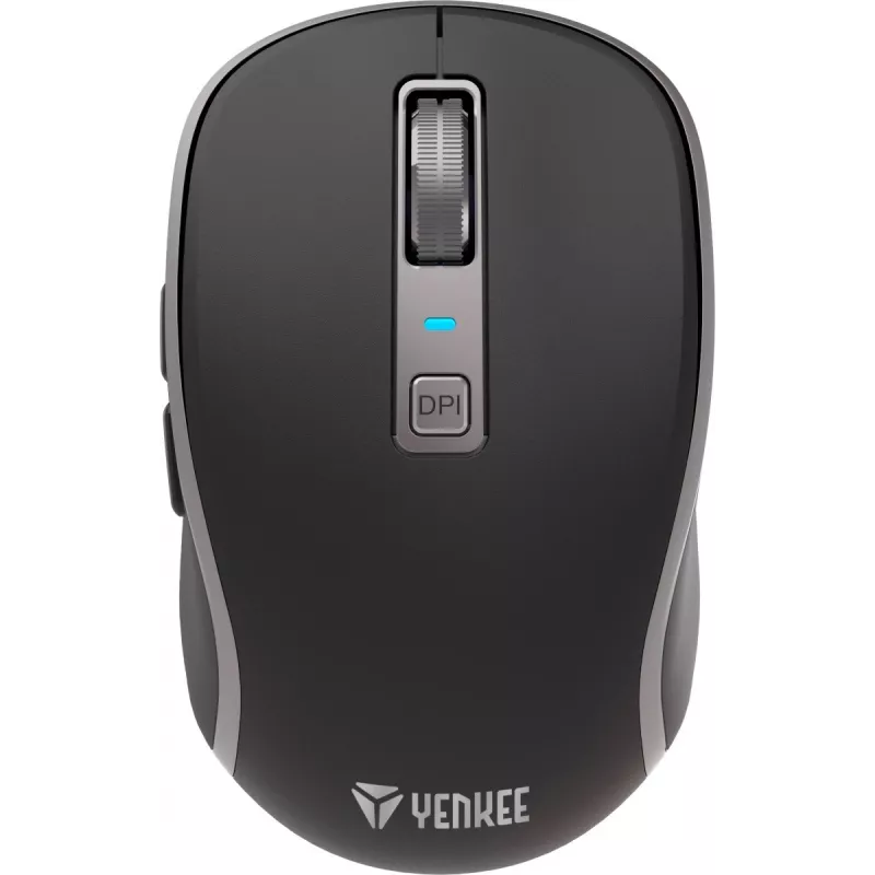 Belaidė pelė su dvigubu WiFi+Bluetooth ryšiu, įkraunama baterija, 5 mygtukai – Yenkee YMS 2085BK NOBLE