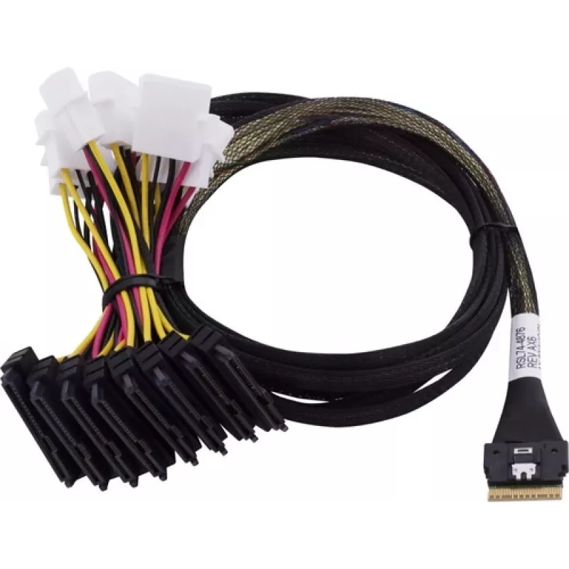 Adaptec kabelis 1x SFF8654 x8 -> SFF8639 8xU.3 vidinis 0,8 m SlimSAS - 8SFF-8639 x1 ir tri-režiminis SAS/SATA/NVMe