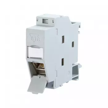 METZ CONNECT REGplus IP20 E-DAT modulis, CAT 6A lizdas DIN bėgiui TH35, pilka