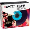 EMTEC Vinyl Look - 10 vnt. CD-R - 700 MB (80 min) 52x - Mėlyna, Geltona, Alyvinė, Žalia, Rožinė - Plonas Jewel dėklas