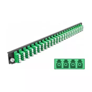 Priekinis skydelis skirstomajai dėžutei DeLOCK 19 colių 43370 24 prievadai LC Quad žalias
