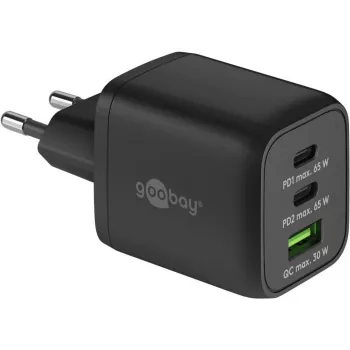 Goobay 64753 Įkroviklis mobiliesiems įrenginiams, ausinėms, išmaniesiems telefonams, planšetėms – juodas, greitasis krovimas, AC, vidaus naudojimui (64753)