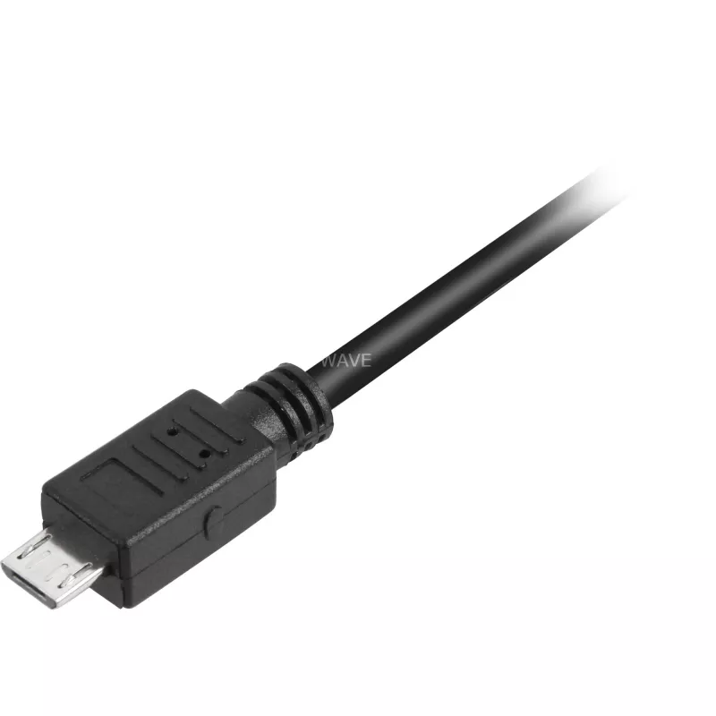 USB 2.0 kabelis, USB-A kištukas > Micro-USB kištukas juodas, 0,5 metro, dvigubai ekranuotas