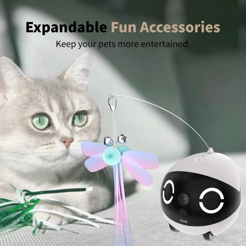 Robotinis augintinio monitorius Enabot Rola Mini — Wi‑Fi, 5000 mAh baterija, 3 MP, 137° matymo laukas, balta/juoda