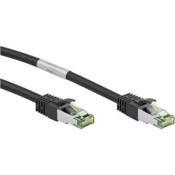Goobay CAT 8.1 Patch Laidas, S/FTP (PiMF), Juodas, 7,5 m - LSZH Halogen-Free, Varinis AWG 24 (66725)