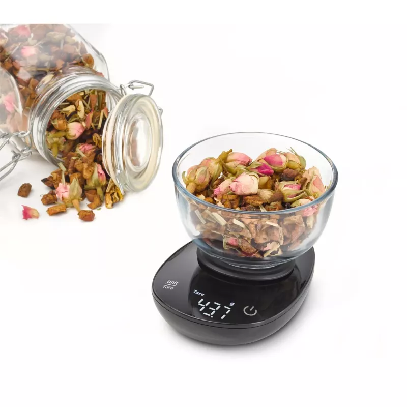 Virtuvinės svarstyklės Caso FinoCompact 03201 – 0,5 kg, 1 g, LED ekranas, nerūdijantis plienas/juoda